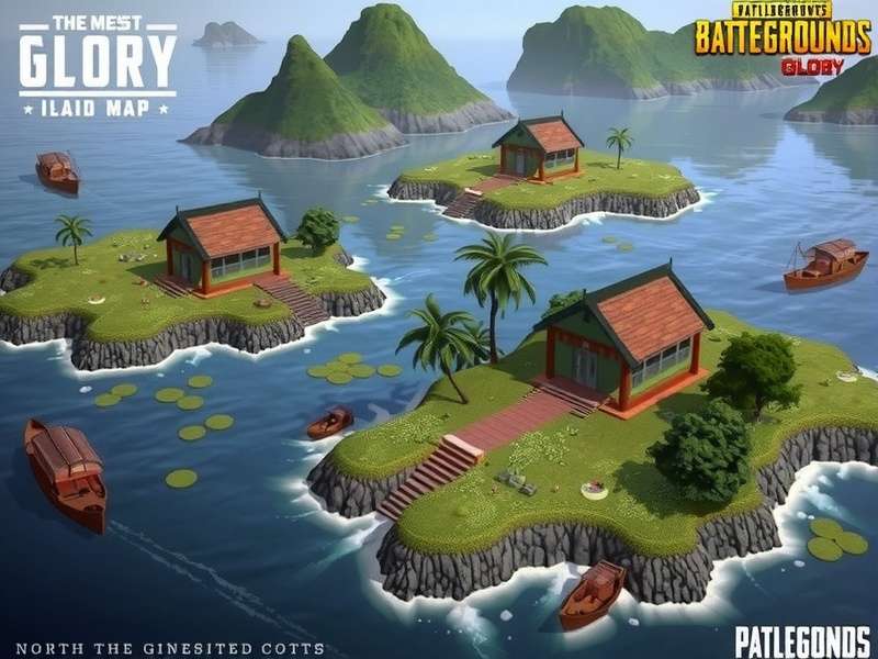 Concept art for PUBG Mobile India Glory's upcoming Northeast India map featuring Brahmaputra river islands and traditional Assamese huts